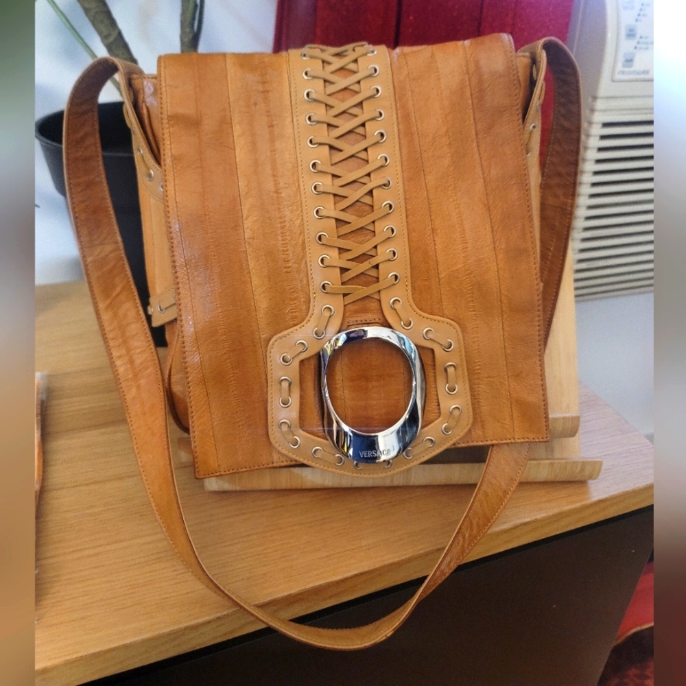 Versace Tan Eel   Crossbody Bag (RARE)!